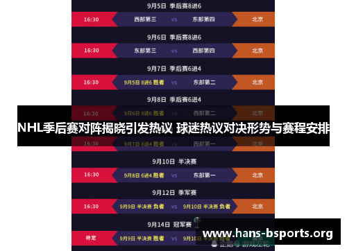 NHL季后赛对阵揭晓引发热议 球迷热议对决形势与赛程安排 NHL季后赛对阵揭晓引发热议 球迷热议对决形势与赛程安排